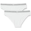 Emporio Armani Stretch Cotton Studs Logoband 2-Pack Brief, Slip Donna, Bianco (White), XL