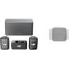 DJI Mic 2 (2 TX + 1 RX + Custodia di ricarica), microfono wireless integrato & Morsetto per smartphone con luce ausiliaria integrata per OM
