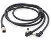 HangTon Cavo sdoppiatore di alimentazione Hirose da 4 pin a 2 cilindri ad angolo retto CC da 2,5 mm per fotocamera, monitor, registratore, mixer, luce