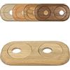 FUX Rosetta doppia per tubi di riscaldamento, distanza tubi variabile, vero legno: acero, faggio, rovere, noce, mogano, copertura, radiatore, 15mm, 19mm, 22mm, legno, parquet (22mm, rovere grezzo)