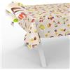 ANRO Tovaglia cerata, lavabile, da giardino, per interni ed esterni, 100 x 140 cm, con bordo tagliato, colore: beige