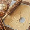 BULLA Mattarello di Natale BULLA, 3D, fiocco di neve, Paisley, ramo dell'olio, per fai da te, Natale, cucina, biscotti, 35 cm x 5 cm, Legno di faggio, Marrone