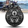 bamotoop 14,6 cm LED Fari Motocicletta Omologati per Harley Davidson Dyna Street Bob Super Wide Glide Low Rider Night Rod Train Sportster Iron 883 Indian Scout Triumph