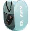 KIAYOO Porta Panni Sporchi,Portabiancheria Sporca Salvaspazio,Laundry Basket,Cesto Panni Sporchi Salvaspazio Per Bagno, Camera Da Letto, Lavanderia, Camera Dei Bambini, Hotel e Viaggi,Blu