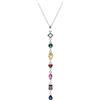 Bellitia Jewelry Collane Lunghe Ciondolo con Zirconi Cubici, Nappa Collana a Catena Moda in Argento Sterling 925 per Donna, Gioielli con Pietre Multicolore