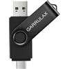 GARRULAX Chiavetta USB 2 in 1 OTG tipo C, USB 2.0, girevole, per conservare la data, per smartphone Android, MacBook, tablet, PC, colore nero, 16 GB