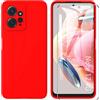 ARRYNN Custodia per Xiaomi Redmi Note 12 4G Cover + Pellicola Protettiva Vetro Temperato,Liquid Silicone TPU Case Cover per Xiaomi Redmi Note 12 4G - Rosso