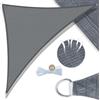 UmI. UMI Tenda a Vela Triangolare 4x4x5.65m HDPE Traspirante Vela Ombreggiante Protezione Raggi UV 95% Tenda Parasole per Esterno Giardino Terrazzo - Antracite