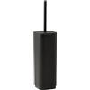 Gedy Seventy Ekoplà Scopino Bagno WC, Materiale Plastica Riciclata, Scopino WC Colore Nero Opaco, Scopino Bagno da Appoggio con Ciuffo in Setole Nere di Nylon, Dimensioni L9xP9xH38,8cm Peso 240gr