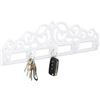Relaxdays Appendiabiti da Parete Porta-chiavi in Ghisa, 5 Ganci, Stile Antico, Rustico, HxLxP: 17x35x3,4 cm bianco