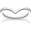 THOMAS SABO Anello da donna a forma di V, argento TR2393-001-21, 52, Argento sterling, Nessuna pietra preziosa