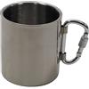 MFH Max Fuchs - Tazza in acciaio INOX, con moschettone, a doppia parete, 300 ml