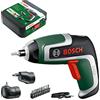 Bosch Home and Garden Avvitatore a batteria IXO (7a generazione; 3,6 V, 2,0 Ah, 5,5 Nm, set con attacco angolare ed eccentrico; cavo micro USB, vite fino 190 viti, in scatola portaoggetto)