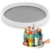 Skupro Organizer Cucina Dispensa, Porta Spezie Rotante per Riporre e Organizzare, Girevole Vassoio Lazy Susan Antiscivolo, Girevole Contenitori Plastica Bianca per Frigo e Dispensa, 25,5 x 3,5 cm