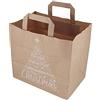 BIOZOYG Shopper di carta con manico piatto 80g 26+17x25cm 'X-Mas' I Sacchetti robusti di carta Kraft I Sacchetti regalo grandi per give away e party I 25 sacchetti di carta bianco fondo quadro