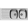 PYRAMIS 100150730 Lavello Sparta 116X50 2 Vasche a Destra Piletta DA 3,5