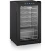SEVERIN WKS 8908 Frigorifero per vino da 95 l, Cantinetta capacità max. 33 bottiglie da 0,75 l, con display LED e touch, temperatura regolabile da 5 a 18 °C, solo 43 dB, EEK G, nero, Classe di efficienza energetica G