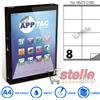 APPTAC 100 FOGLI A4 DA 800 ETICHETTE C502 105x72 mm CON MARGINE CARTA ADESIVA BIANCA PER STAMPANTI INKJET E LASER - APPTAC