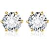 JewelryPalace Orecchini a Bottone Donna Argento 925 con Moissanite Creata, Piercing a Lobo con Pietra a Taglio Rotondo, Solitario in Oro per Matrimonio, Set Gioielli