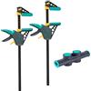 wolfcraft Set di morsetti XL a una mano, 3 pezzi I 8624000 I Consente larghezze di serraggio flessibili fino a 1060 mm