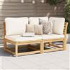 Vidaxl Set Salotto da Giardino 2 pz con Cuscini Legno Massello Acacia