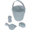 LÄSSIG Giocattoli da Spiaggia Set 5 Pezzi Giochi Spiaggia Bambini con Secchiello Pala 2 stampi per la sabbia/Sand Toy Set Water Friends blue