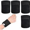 Yitobici Borsa da polso sportiva, Borsa da polso sportiva, Borsa da polso con cerniera per uomo Donna, per jogging Fitness Corsa Ciclismo Calcio Basket (Nero)