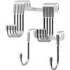 HLIWS Ganci Asciugamani Bagno-5 Pezzi 2cm gancio asciugamani bifacciale in acciaio inox,con Copertura in Silicone,per porte in vetro cornice(Forma a S)