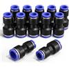 Bwintech 12 Pz 8mm a 12mm Pneumatic Dritto Riduzione Spingere per Collegare Adattatore Quick Release Riduttore Raccordi (PG8-12)