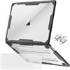 MOSISO Custodia Compatibile con MacBook Air 15 Pollici Cover M4 A3241 M3 A3114 M2 A2941 2025 2024 2023,Simmetrico Geometric Duty Case Plastica Rigide con TPU Paraurti&Copritastiera&Tipo C, Trasparente