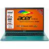 Acer Notebook ssd, portatile pc, intel n 6000, 4 core, ram 12 Gb, SSD da 256 gb, display 15.6 full hd, 3 usb, wi-fi, hdmi, bt, lan, win 11 pro, libre office, pronto all'uso, gar. e layout Italia