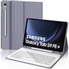 JADEMALL Custodia Tastiera per Samsung Galaxy Tab S9 FE Plus/S9 FE+ 12.4, Italiana QWERTY Tastiera Bluetooth con Portapenne per Samsung Tab S9 FE+/S9 FE Plus 12.4, Viola