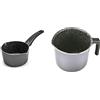 ALLUFLON Tradizione Italia Casseruola, Alluminio, Nero, 14 cm & Tradizione Italia Bollilatte, Alluminio, Nero, 12 cm