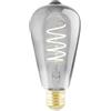 Eglo connect.z - Lampadina LED Smart Home E27, ST64, ZigBee, app e controllo vocale Alexa, dimmerabile, colore luce: bianco caldo, 4 W, design vintage in vetro fumé