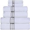 Superior - Set di Asciugamani di Lusso Collezione Hotel, Cotone Egiziano 100%, Bianco/Antracite, 900 g, 6 Pezzi