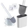PARENCE.- Scopino piatto in silicone - Pulizia del WC o della vasca da bagno - Appendiabiti a parete o a pavimento - Antigoccia, antibatterico