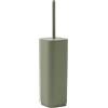 Gedy Seventy Ekoplà Scopino Bagno WC, Materiale Plastica Riciclata, Scopino WC Colore Verde Salvia Opaco, Scopino Bagno da Appoggio con Ciuffo in Setole Nere di Nylon, Misure L9xP9xH38,8cm Peso 240gr
