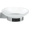 GEDY | Portasapone Tonale, Porta Saponetta in Acciaio Inox, Cromall e Vetro Satinato, Fissaggio con Viti Incluse, Cromato, 3,9x10,9x11,5cm