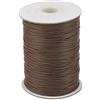 FASHEWELRY Bobina di filo di poliestere cerato, 1 mm, 181 metri/rotolo, per gioielli fai da te, collane, bracciali, artigianato, colore marrone cocco