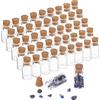PH PandaHall 50pz Mini Bottiglie di Vetro, Barattoli Piccoli Da 1.5 ml con Tappi di Sughero Bottiglie di Bomboniere Contenitore per Incantesimi Decorazione di Nozze Bomboniere per Feste A Casa,18x10mm
