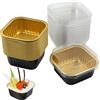 letuxaamz Tazza Foglio Alluminio Soufflé Forno - Cupcake Pudding Mould Stampi Muffin Carta Cupcakes Ciotola Pasta Pirottini Per Pastichieria Muffin Getta Tazze Feste Matrimoni Compleanno, 30 Pezzi