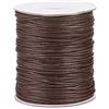 FASHEWELRY Rotolo di filo di cotone cerato, 1,5 mm, 91 metri/rotolo, per gioielli fai da te, collane, bracciali, artigianato, macramè, colore: marrone