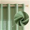 EMEMA Tende Lino Trasparente con Occhielli Tenda a Traslucido Tende Moderne a Vela per Porte Balcone Adatte per Soggiorno Camera da Letto 2 Pannelli 140x200 cm Verde