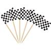 AhfuLife 100pcs Bianco e Nero Stuzzicadenti Bandiere Torta Toppers, Bandiera a Bastone per Cocktail per Il Cibo Panino Cupcake Tableware Partito Pub Evento Decorazione (100 PCS, Bianco e Nero)