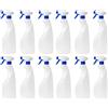 MARKESYSTEM - Flacone spray vuoto in plastica da 750 ml (12 bottiglie) Trasparente e riciclabile HPDE - Pistola per prodotti chimici, liquidi, alcoli