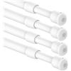 Aiitomg 4 Pezzi Bacchette per tende a vetro senza forare, bastone tenda a pressione estendibile asta per tende con molla a pressione bastoni per tende a pressione, diametro 10mm, 45-60cm(Bianco)