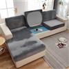 LiveGo 1 2-3 posti, per divano a forma di L, per chaise longue, cuscino in velluto, fodera per divano, cuscino singolo, protezione per mobili con fondo elastico