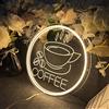 KAEGORT Neon Sign COFFEE, 30 x 30 cm, targa LED con incisione 3D, decorazione da parete, luce al neon, decorazione per bar, caffetteria, decorazione per feste (connettore USB, con accessori di montaggio)