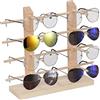 Boutihao Espositore per Occhiali Creativi Occhiali da Sole in Legno Rack Supporto a 4 Strati per 8 Paia di Occhiali Porta Occhiali Da Sole per Esporre Occhiali e Gioielli, Orologi