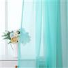 MIULEE Tende Trasparenti 2 Pannelli in Poliestere Resistente con Passanti Morbido e Moderno per Camera da Letto Ufficio Cameretta Bambini 140X160 CM Turchesse